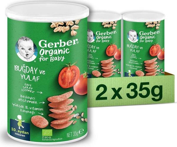 Gerber Organik Buğday Ve Yulaflı Bebek Atıştırmalığı 35g X 2 Adet - Image 1