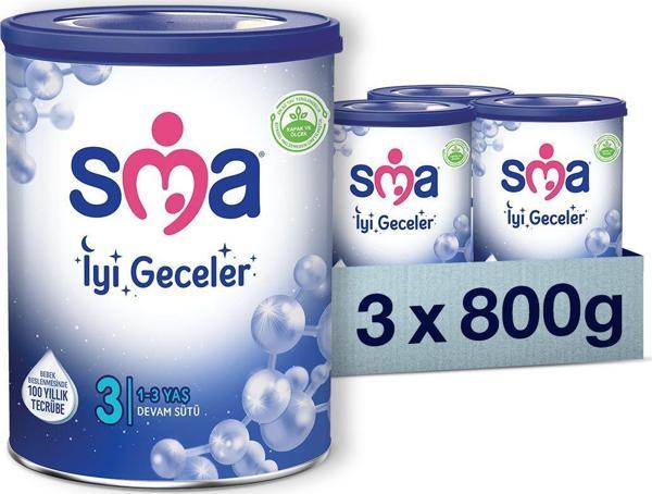 SMA İyi Geceler 3 Devam Sütü 800 gr 3 Adet - Image 1