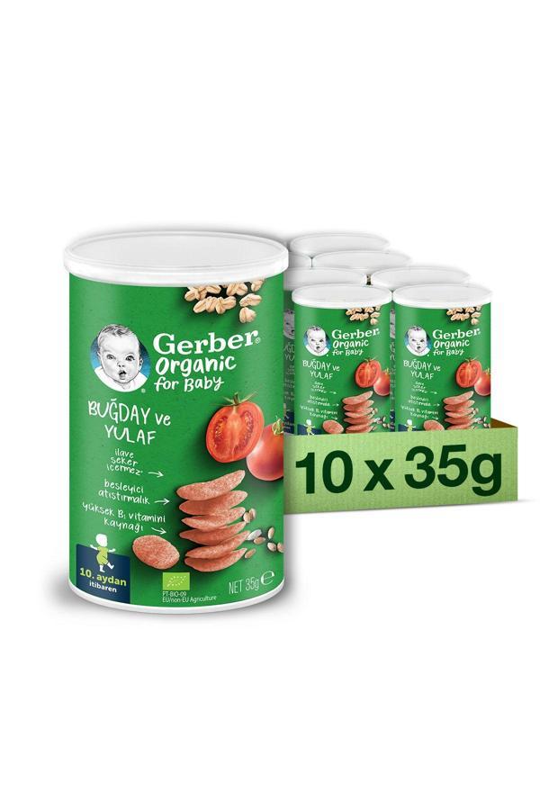 Gerber Organik Buğday Ve Yulaflı Bebek Atıştırmalığı 35g X 10 Adet - Image 1