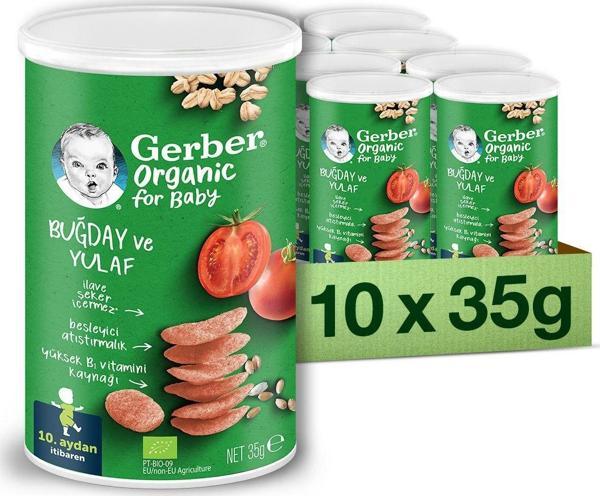 Gerber Organik Buğday Ve Yulaflı Bebek Atıştırmalığı 35g X 10 Adet - Image 1