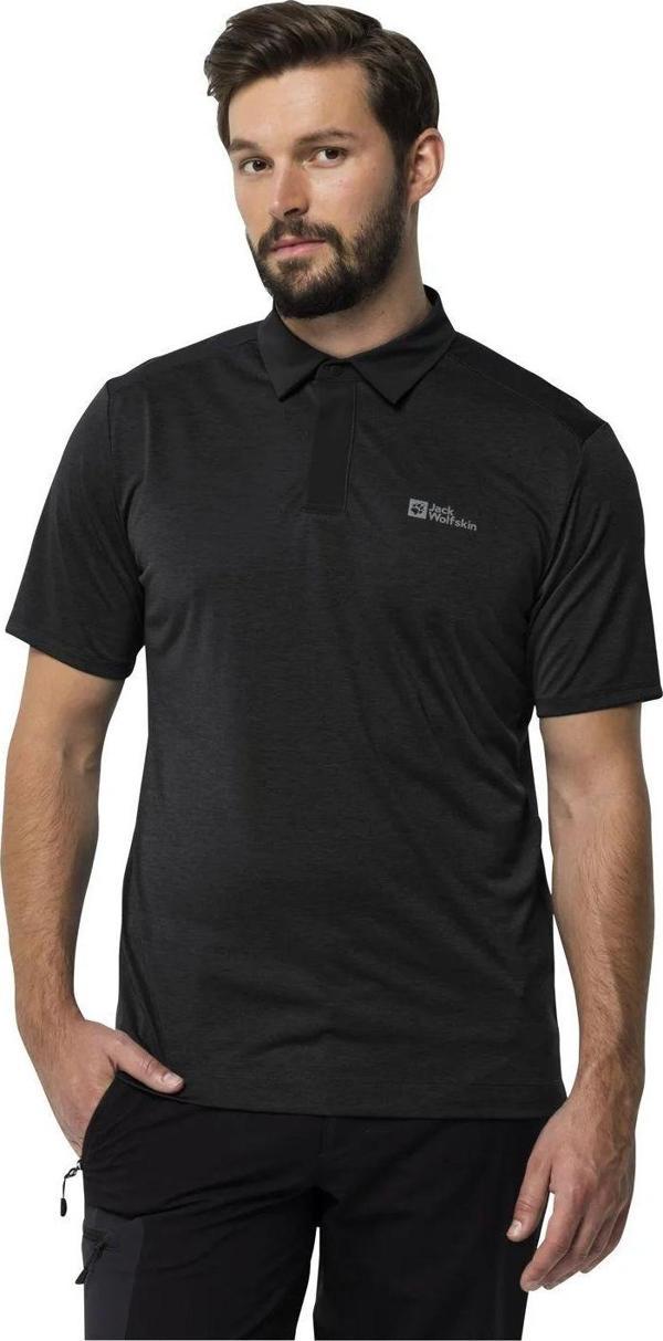 Jack Wolfskin Pack & Go Siyah Erkek Polo T-Shirt 1808542_6000-6000 - Image 1