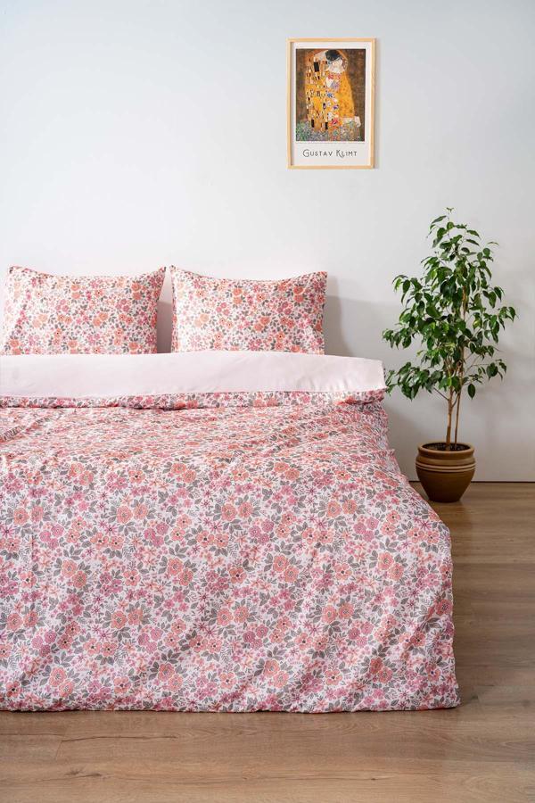 Pembe Bahar Çift Kişilik Nevresim Takımı Pamuklu - Image 1
