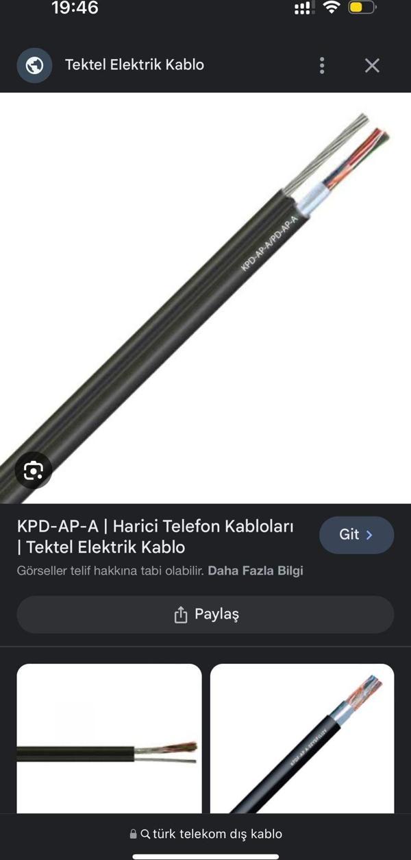 KPD-AP-A 0.50mm 4x2x0,5 Havai Tip Köpüklü İzoleli Askı Telli Telefon Kablosu KPD-AP-A 500 METRE - Image 1