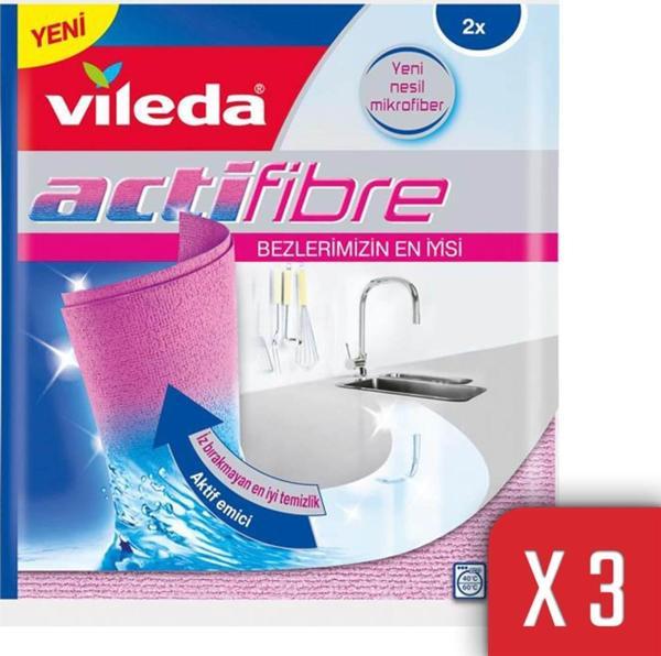 Vileda 3 Paket 2 li Actifiber Mikrofiber Temizlik Bezi - Image 1