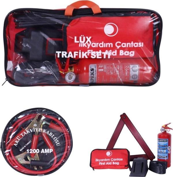 Lüx Trafik Seti Çantalı + 1200 Amper Akü Takviye Kablosu Çantalı Özel Set - Image 1