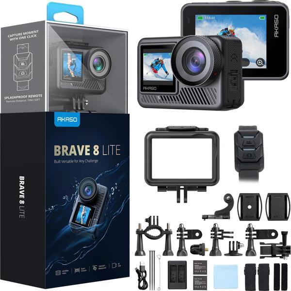 Akaso Brave 8 Lite 4K 60fps Aksiyon Kamera ve Süper Aksesuar Seti (Akaso Türkiye 2 Yıl Garantili) - Image 1