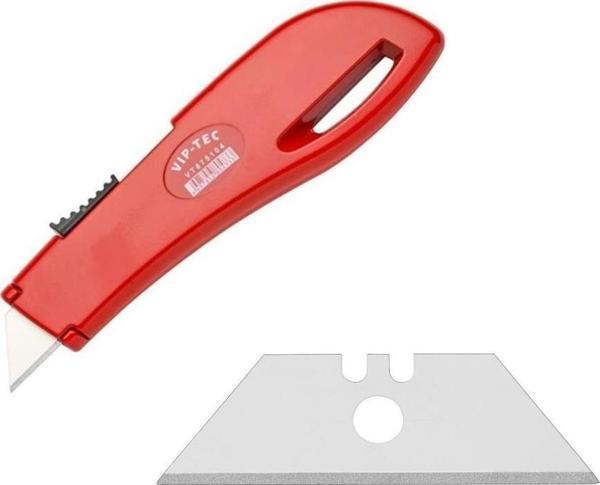 Vip-Tec Maket Bıçağı ( Falçata Trapez Tip  ) Güvenlikli + 10'lu Yedeği 0,60 Mm  - Image 1