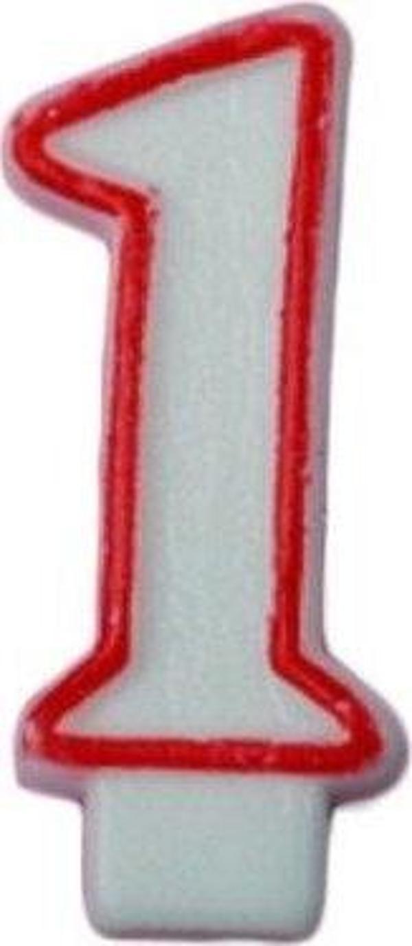 RAKAM MUM 1 YAŞ DÜZ KIRMIZI - Image 1