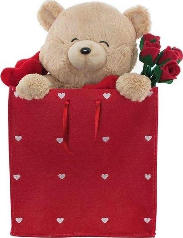 Neco Plush Sevgiliye Hediye Fluffy Çantada Ayı 55 Cm - Image 1