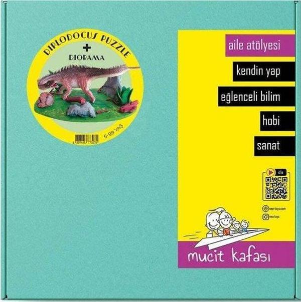 Mucit Kafası 2'li Kardeş Seti T-Rex Kayalıklarda + Diplodocus Puzzle Diorama - Image 1