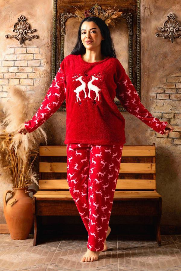 Nisanca Büyük Beden Kadın Polar Peluş Pijama Takımı - Image 1