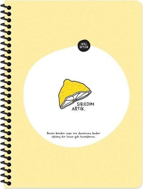 Hisli Şeyler 165x225 80 Yaprak Çizgili Stickerlı Defter - Sıkıldım Artık - Image 1