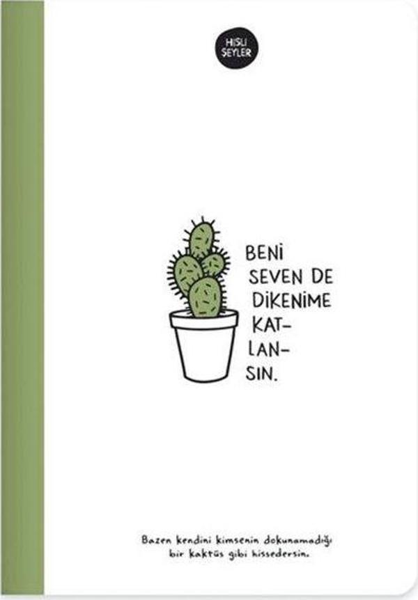 Hisli Şeyler 14x20 64 Yaprak Çizgili Defter - Beni Seven Dikenime Katlansın - Image 1