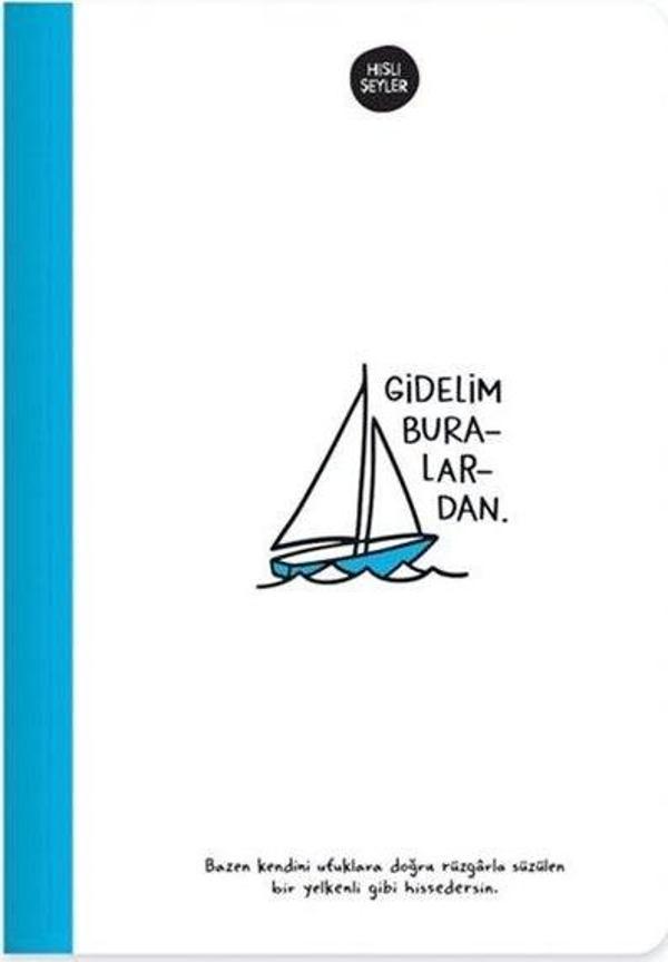 Hisli Şeyler 14x20 64 Yaprak Çizgili Defter - Gidelim Buralardan - Image 1
