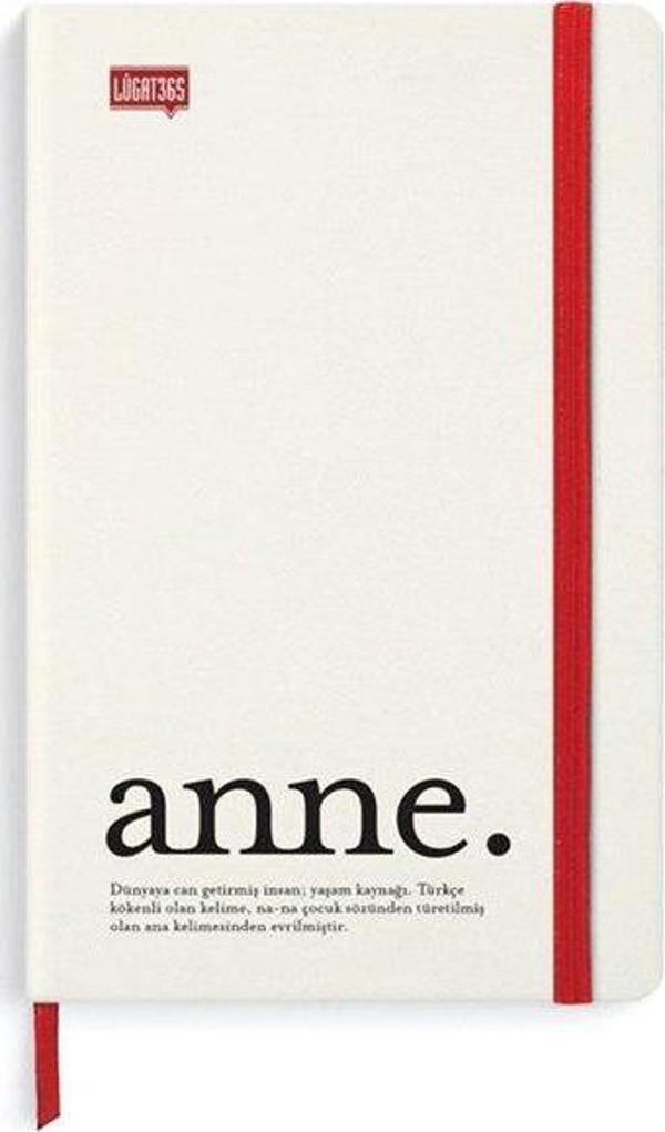 Lügat365 13x21 80 Yaprak Çizgili Lastikli Defter - Anne - Image 1
