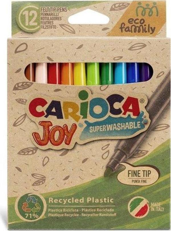 Carioca Ecofamily Joy Süper Yıkanabilir 12li Keçeli Boya Kalemi - Image 1
