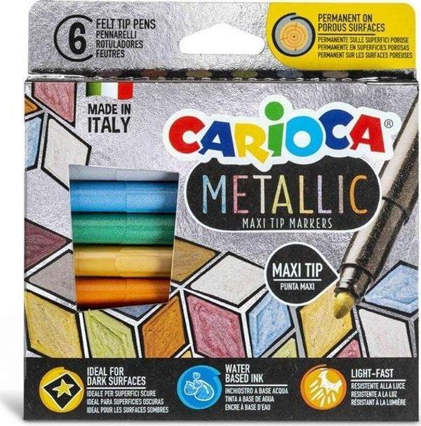 Carioca Metalik 6lı Jumbo Keçeli Boya Kalemi - Image 1