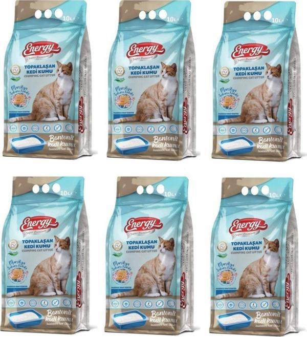 Energy Bentonit Kedi Kumu Marsilya Sabunu Kokulu 10 Lt - 6 Paket - Toplam 60 Lt - Image 1