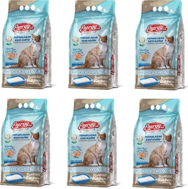 Energy Bentonit Kedi Kumu Marsilya Sabunu Kokulu 5 Lt - 6 Paket - Toplam 30 Lt - Image 1