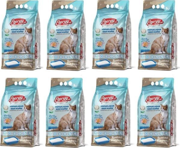 Energy Bentonit Kedi Kumu Marsilya Sabunu Kokulu 5 Lt - 8 Paket - Toplam 40 Lt - Image 1