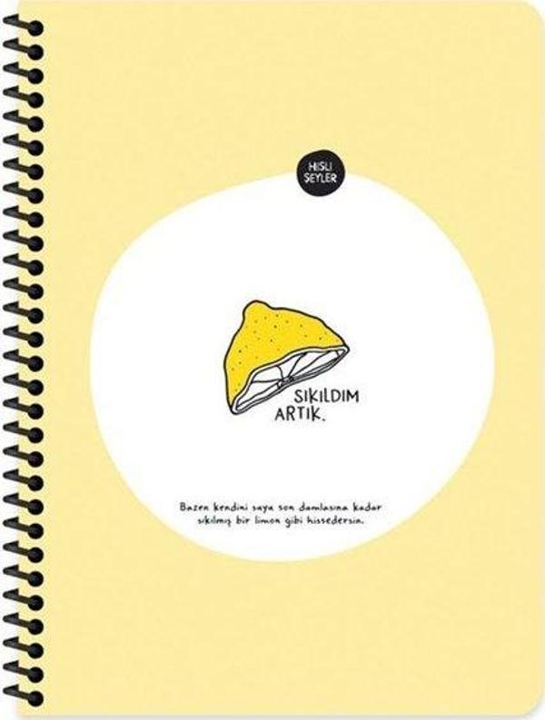 Hisli Şeyler 80 Yaprak Kareli Defter - Sıkıldım Artık - Image 1