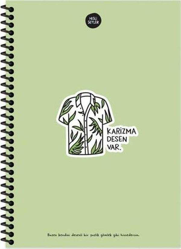 Hisli Şeyler 100 Yaprak Çizgili Defter - Karizma Desen Var - Image 1