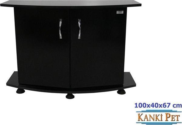 Kanki Pet 100 Cm Bombeli Akvaryum Sehpası Siyah 100 cm - Image 1