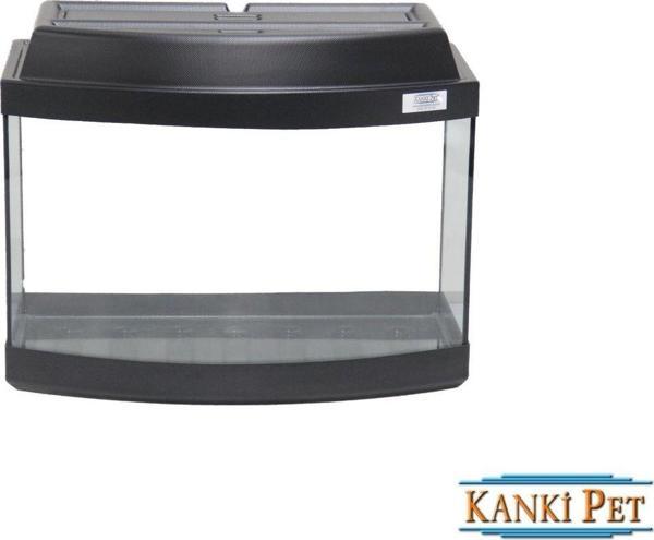 Kanki Pet 50 Cm Akvaryum  Bombeli Siyah Tam Kapaklı - Image 1