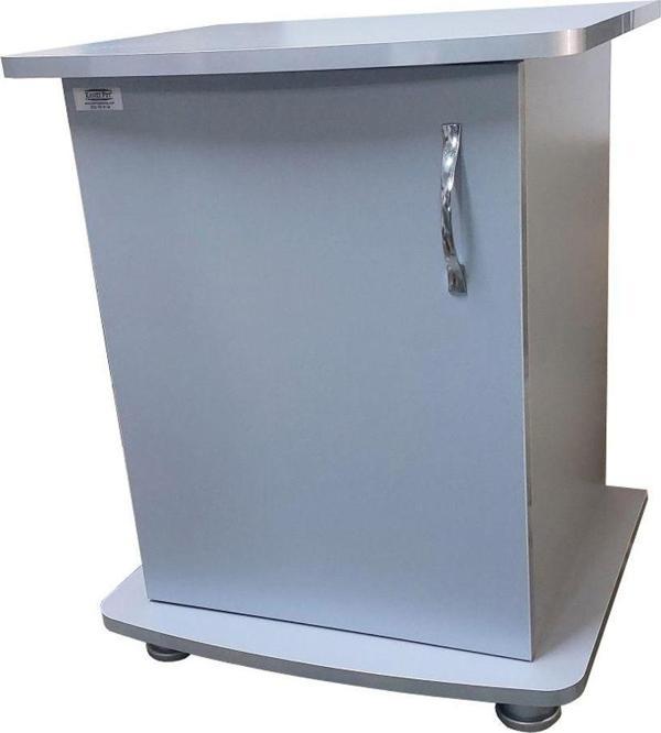 Kanki Pet 52 Cm Mdf Ithal Oval Gri Akvaryum Sehpası 52 X 45 X67 Cm - Image 1