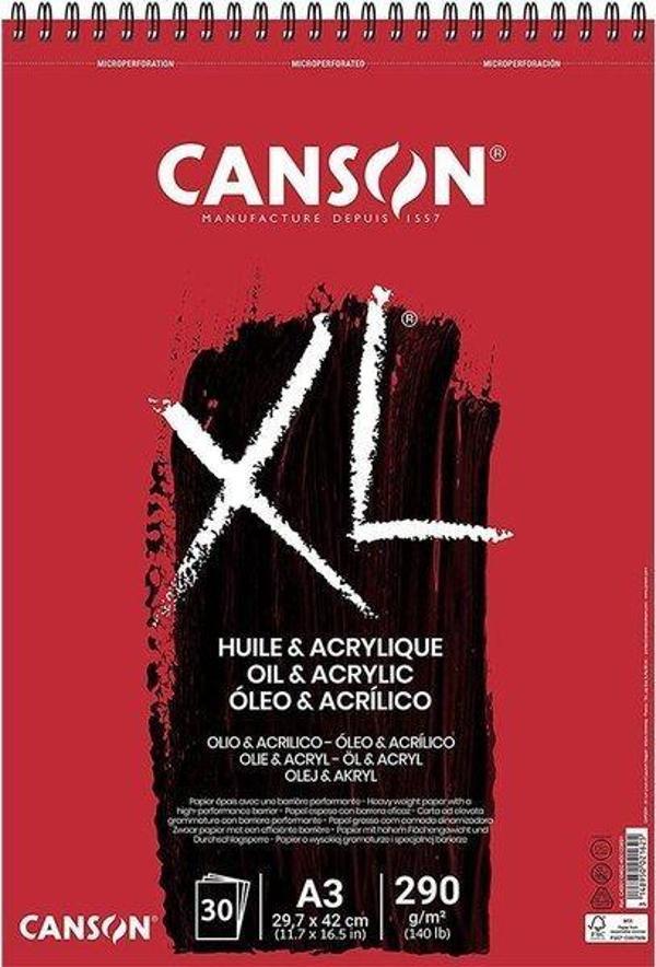 Canson XL  A3 Yağlı Boya Ve Akrilik Spiralli Blok - 400110402 - Image 1