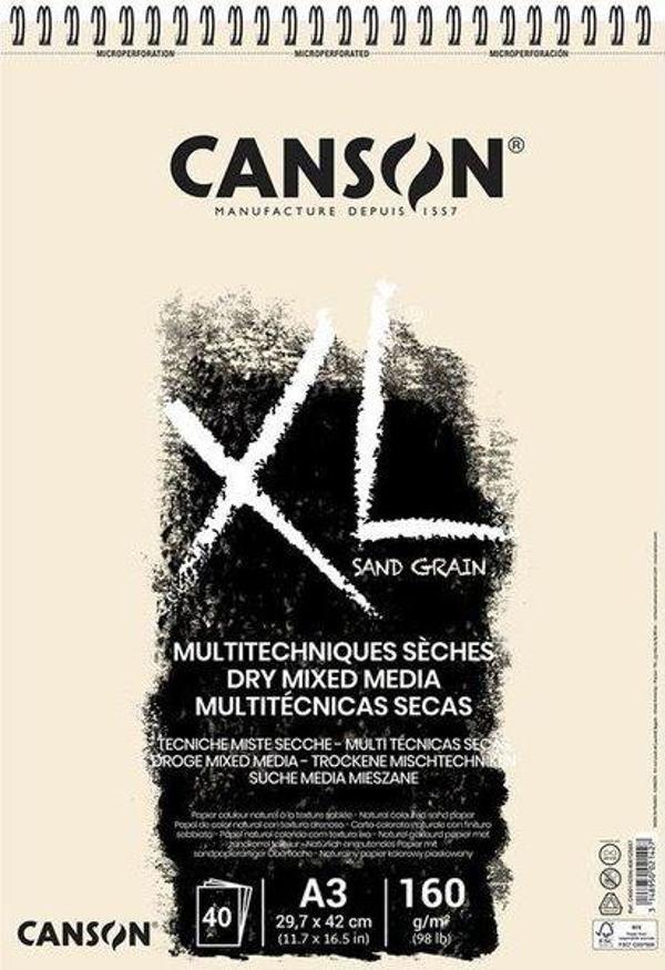Canson XL A3 Sand Grain Spiralli Blok Naturel - 400110394 - Image 1