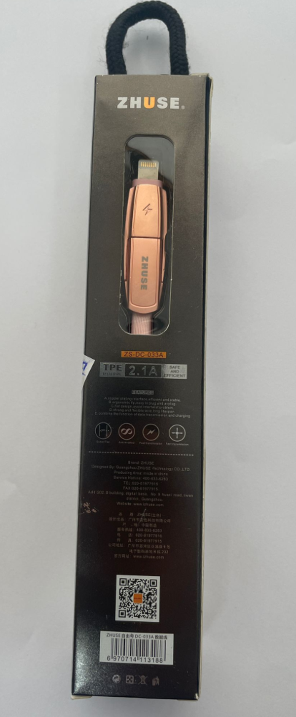 ZHUSE İOS ve USB Başlıklı Şarj Kablosu 2.1 Amper - Image 1