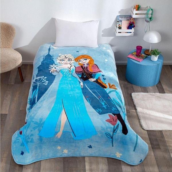 TAÇ Lisanslı Disney Frozen Flower Power Tek Kişilik Battaniye - Image 1