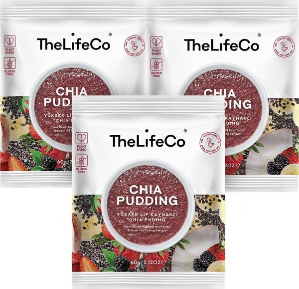 TheLifeCo Chia Pudding 57 gr (glutensiz, vegan) x 3 Adet - Image 1