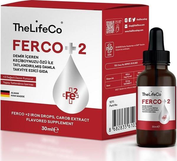 TheLifeCo Ferco +2 Değerlikli Demir Damlası 30 ml - Image 1