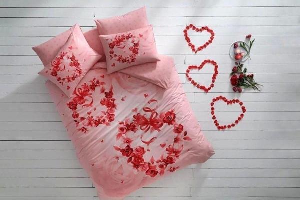 Dg Shopping Taç Glow Parlayan Çift Kişilik Nevresim Takımı Roses Pembe - Image 1