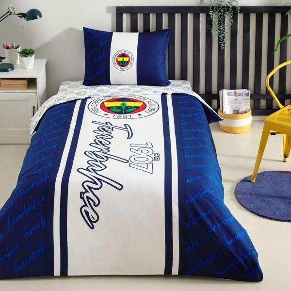 Taç Fenerbahçe 1907 Glow Tek Kişilik 120X200 Lastikli Çarşaflı Nevresim Takımı - Image 1