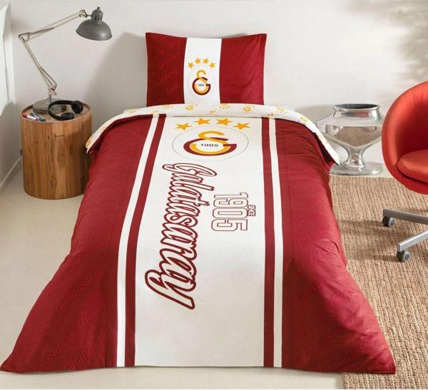 Taç Galatasaray 1905 Glow Tek Kişilik 120X200 Lastikli Çarşaflı Nevresim Takımı - Image 1