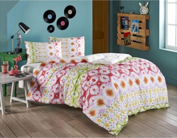Taç Ranforce Tek Kişilik Nevresim Takımı Enzo Yeşil Lastikli 160 Cm X 220 Cm - Image 1