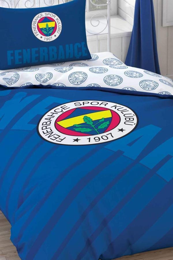 Taç Lisanslı Fenerbahçe Lacivert Logo Tek Kişilik Nevresim Takımı - Image 1