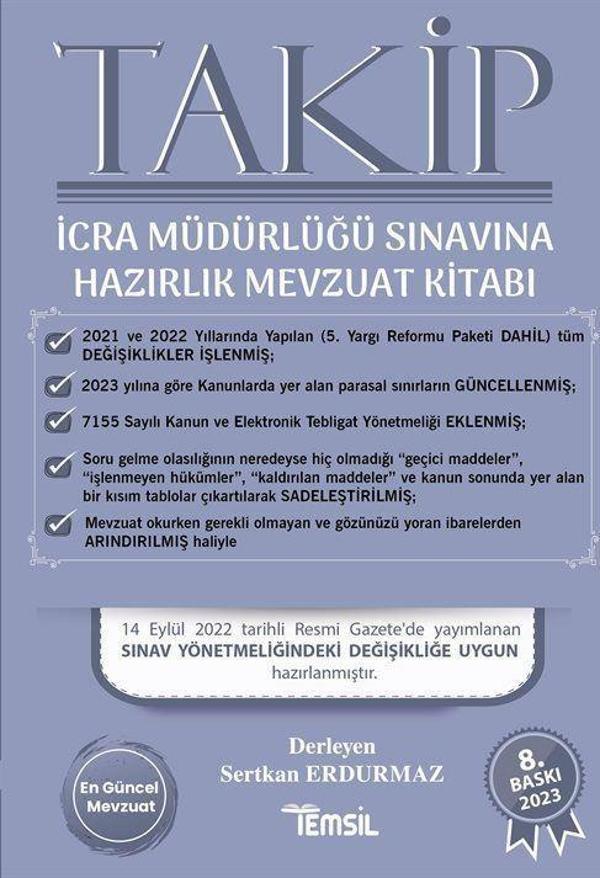 Takip İcra Müdürlüğü Sınavına Hazırlık Mevzuat Kitabı - Temsil Kitap - Image 1