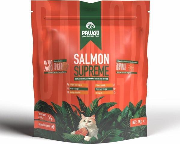 PAWGO Salmon Supreme 2 Kg Sterilised Hypoallergenic Kısırlaştırılmış Somon Balıklı Premium Kedi Maması - Image 1