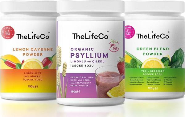 TheLifeCo Lemon Cayenne & Green Blend & Limonlu Çilekli Psyllium - Image 1