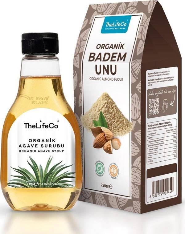 TheLifeCo Organik Badem Unu 250 gr + Organik Agave Şurubu 330 gr - Image 1