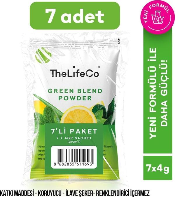 TheLifeCo Organik Green Blend - Yeşil Sebzeler İçecek Tozu 4g*7 adet - Şase - Image 1