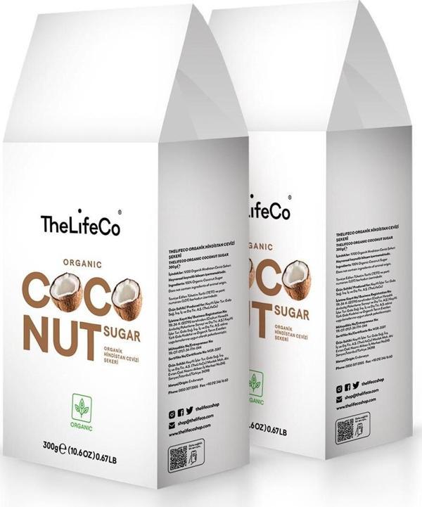 TheLifeCo Organik Hindistan Cevizi Şekeri 300 gr x 2 - Image 1