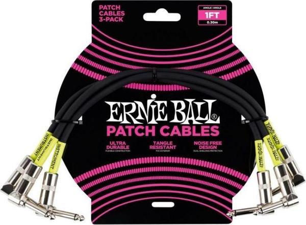 ERNIE BALL P06075 1ft / 3lü Paket Siyah Kablo - Image 1