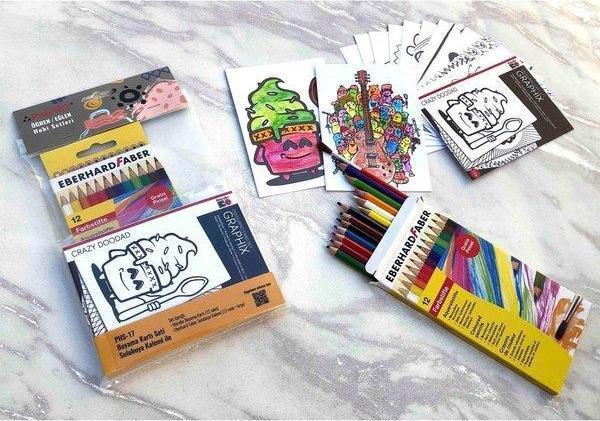 PonART Hobi Set Suluboya Kalemi ile Boyama Kartı Seti - Image 1