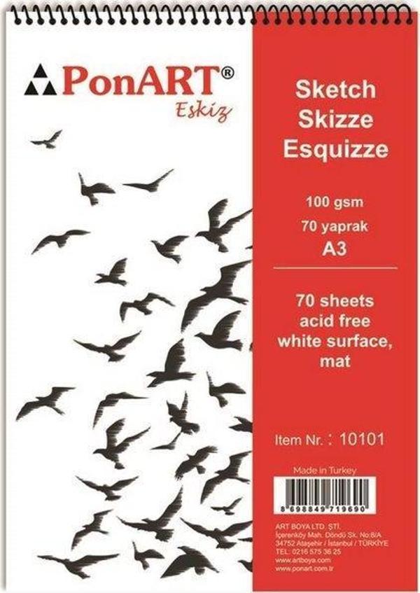 PonART A3 Eskiz Blok 70 Yaprak - Image 1