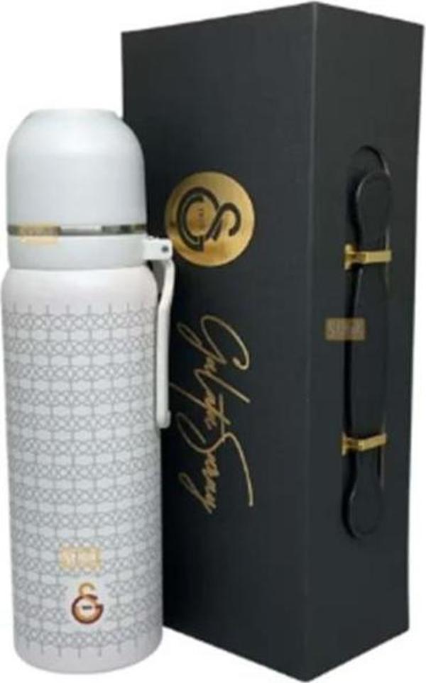 Galatasaray Lisanslı Çelik Termos Beyaz 650 ml - Image 1